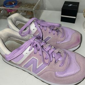 new balance 574 purple sneakers